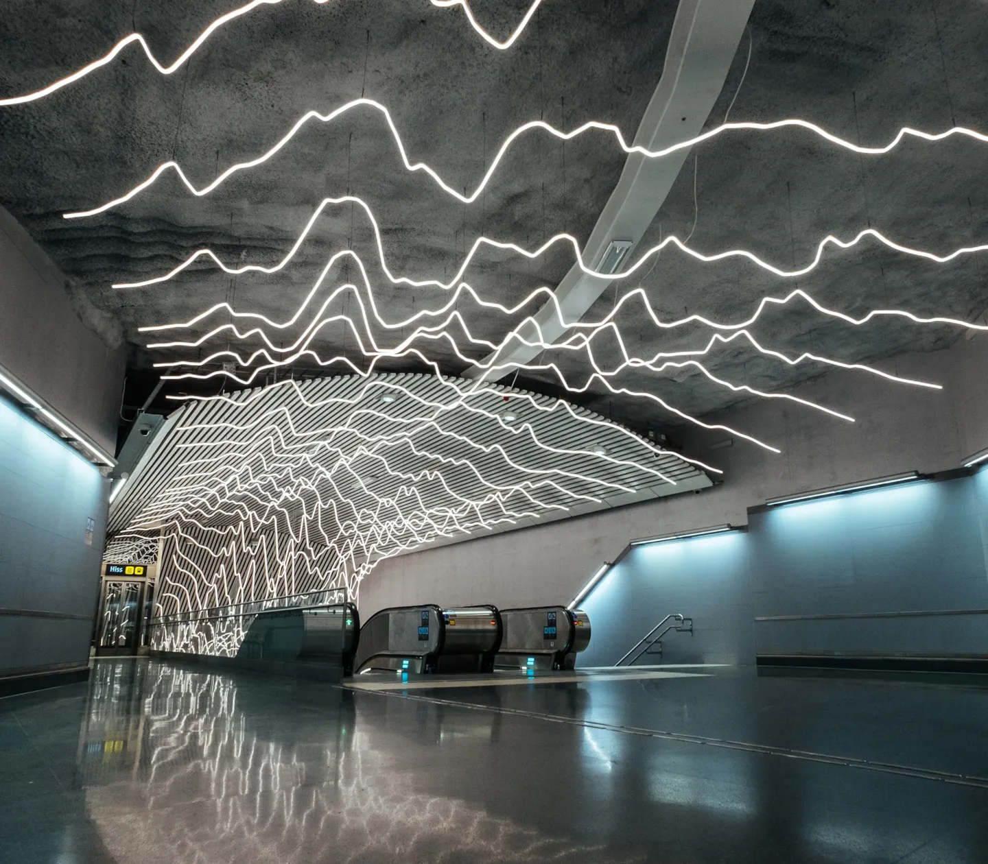 bilden föreställer tunnelbane-rulltrappa i Stockholm