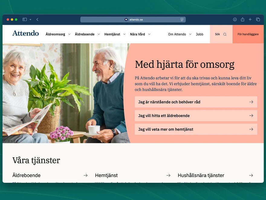 Attendo's new website developed by Epinova