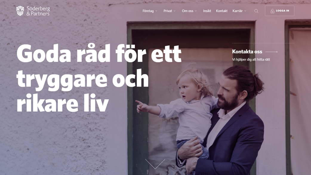 Text on image: good advice for a richer life. Image of man with a child in his arms