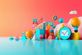 Illustration of colorful geometric shapes