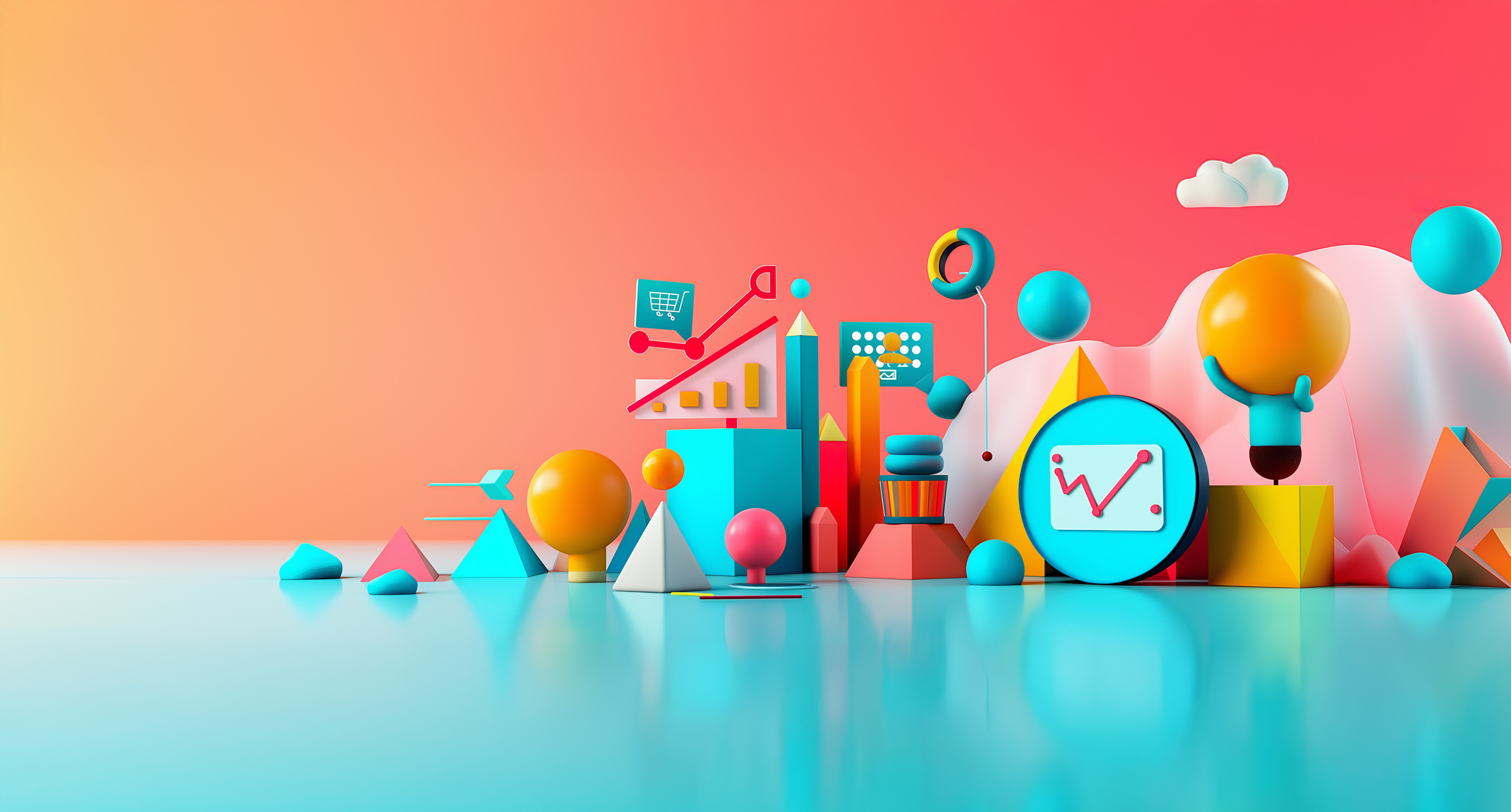 Illustration of colorful geometric shapes