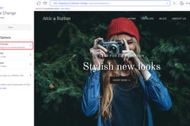 Skärmdump av testningsgränssnittet i optimizely web experimentation