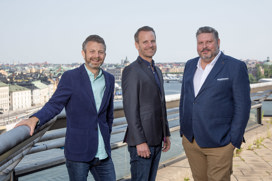 Michael Wahlgren, en av två grundare, samt vd Christian Litezings - Pineberry, och Michael Jäderlind, vd Nova Consulting Group Sverige