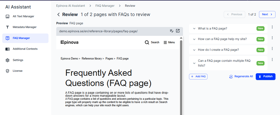 Screenshot of a webpage titled
