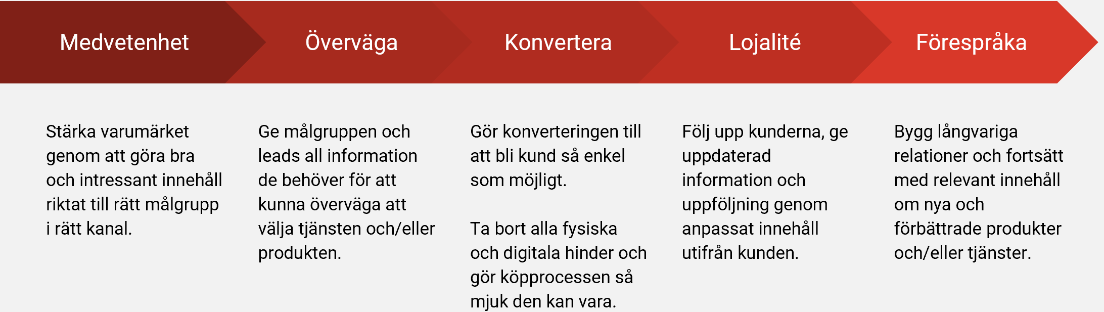 Schematisk bild över kundresan
