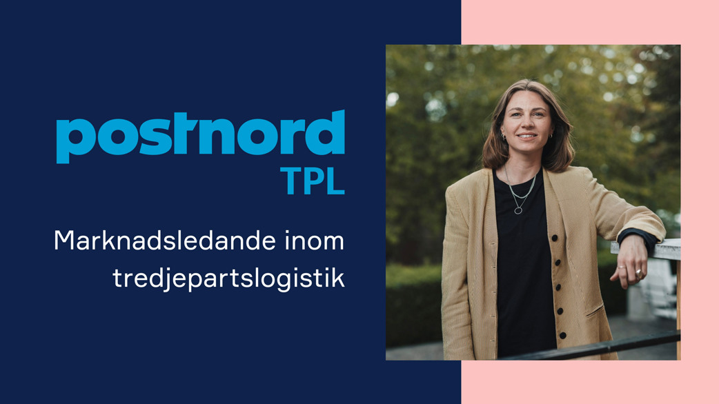 PostNord TPL logga och porträtt på Felicia Spenner