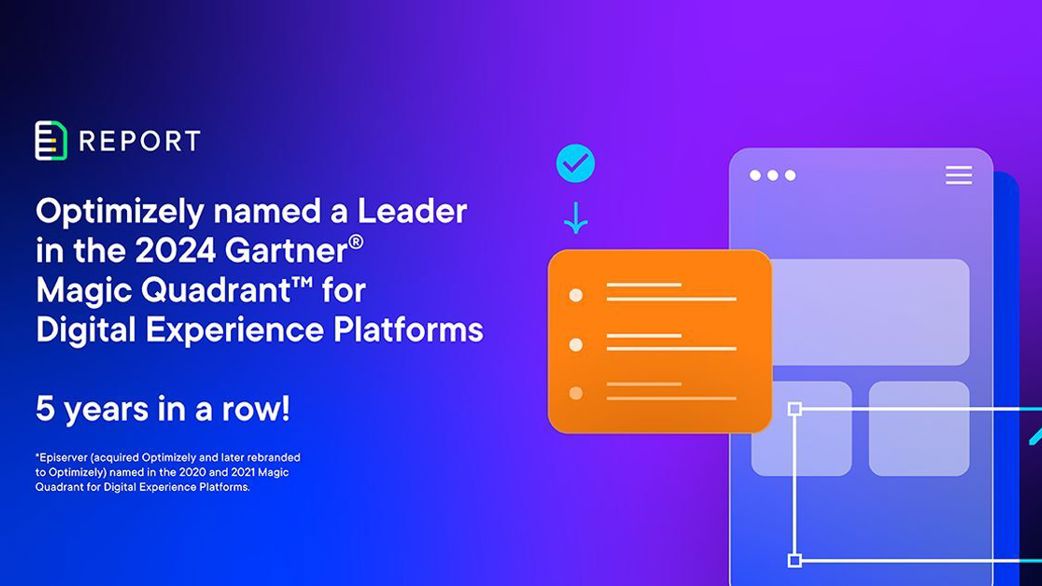 Gartner illustration with Optimizely named "Leader" in text