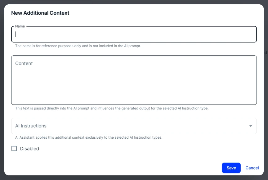 Screenshot of a user interface featuring a form titled 
