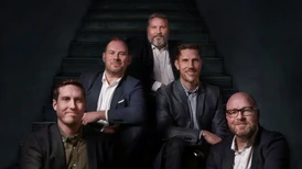 Gruppbild på grundarna av Infunnel och NOVS VD Michael Jäderlind