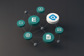 illustration med QBank och Epinova-logotyper