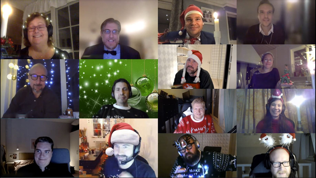 julparty online med alla kollegor