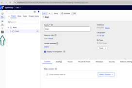 Screenshot of Optimizely CMS where the an icon in the left hand navigation has been changed.