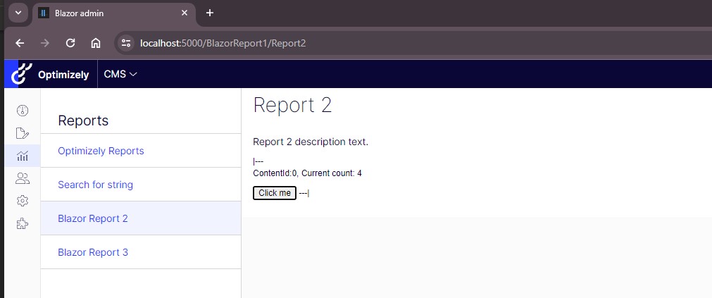 Blazor component report 2