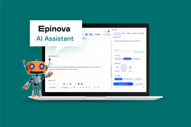 illustration with a little robot and a laptop computer behind