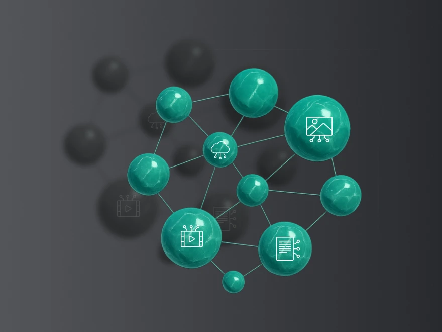 Green cirkles illustrating different media types