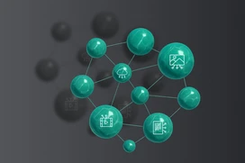 Illustration med gröna cirklar som illustrerar medietyper
