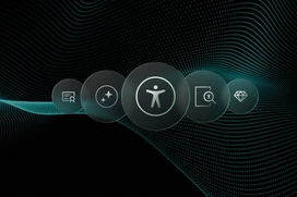 Illustration with icons symbolizing accessibility