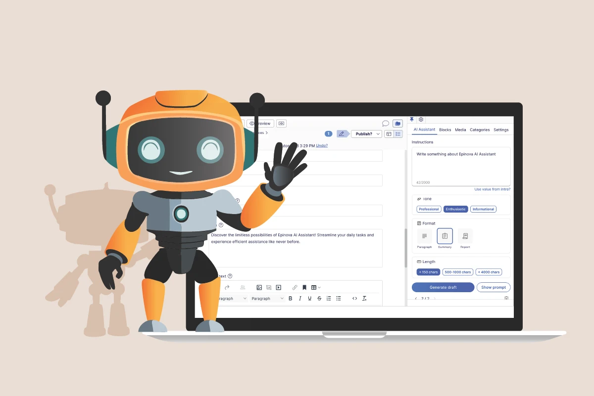 Robot in front of computer screen