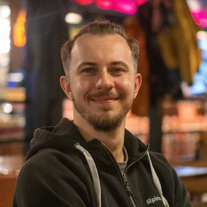 Piotr with a happy face