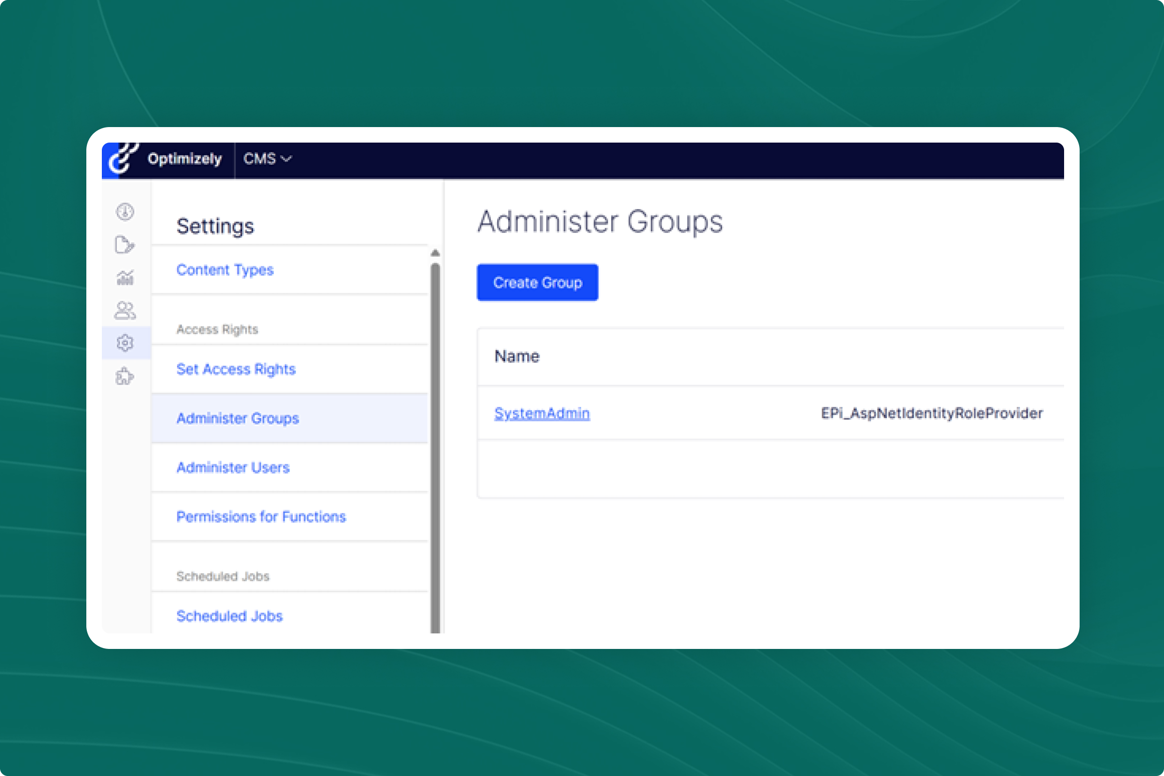 Screenshot of administer groups