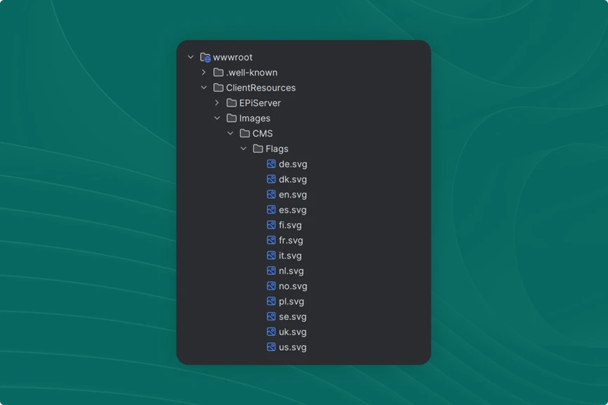 Screenshot of files in code project