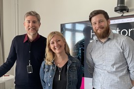 Group photo of Linus Ekström, Cecilia Hjertzell and Simon Piquer