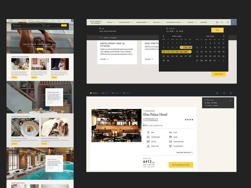 Screenshot from Elite hotel's website