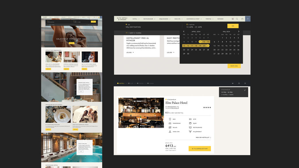 Elite Hotels' new website with booking flow