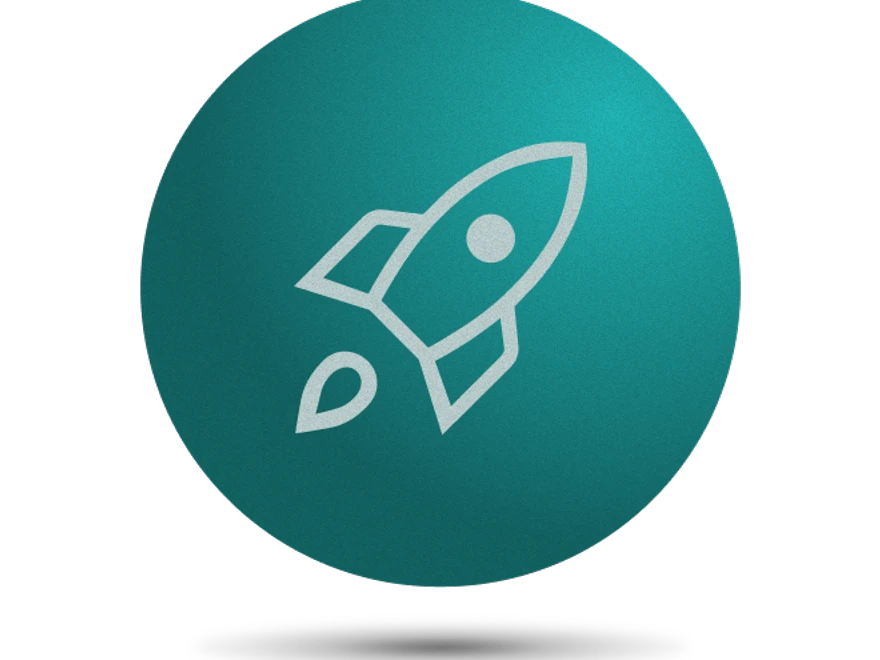 rocket inside a green circle