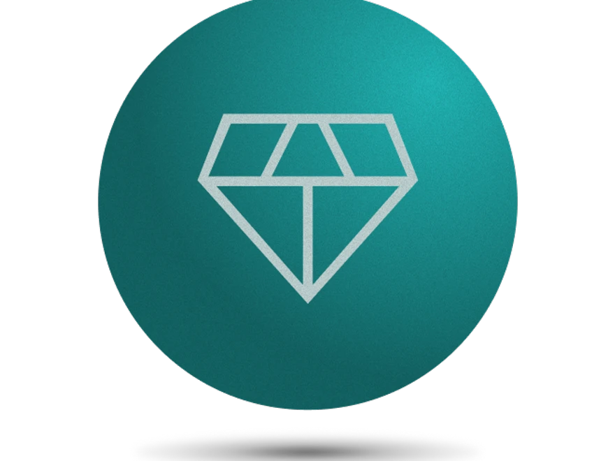 Diamond in a green circle