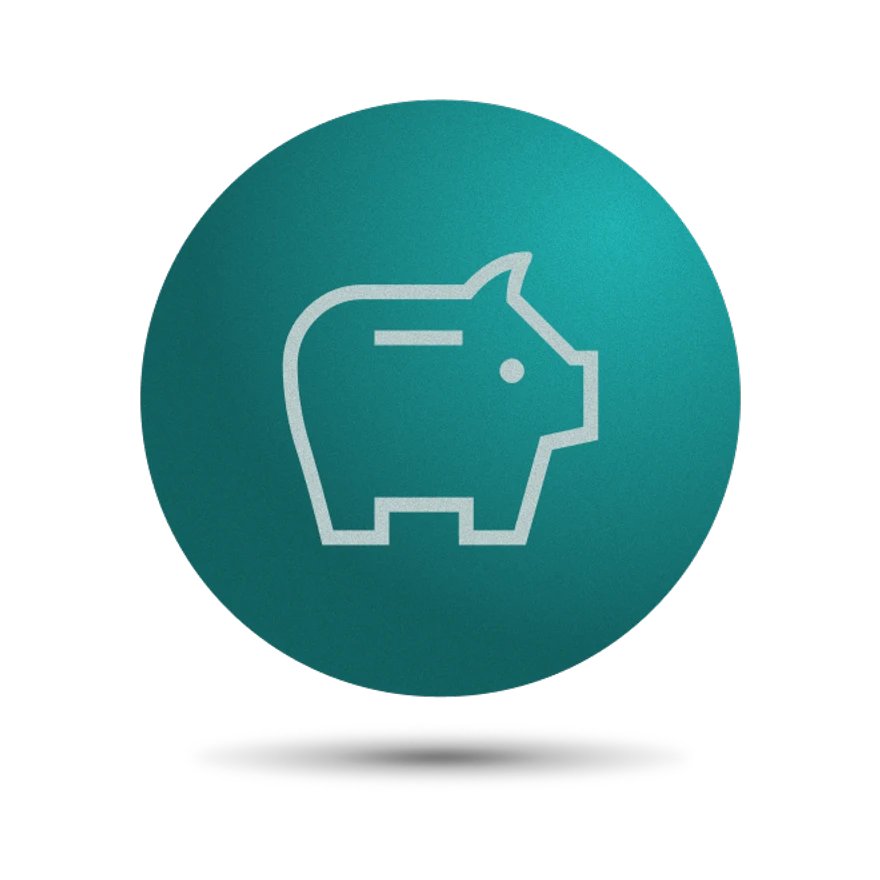 Piggybank in a green circle