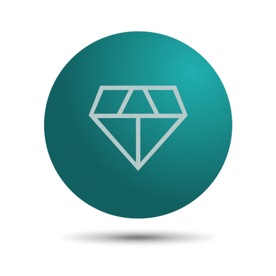 Diamond in a green circle