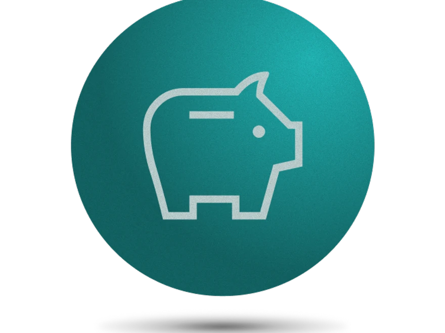 Piggybank in a green circle